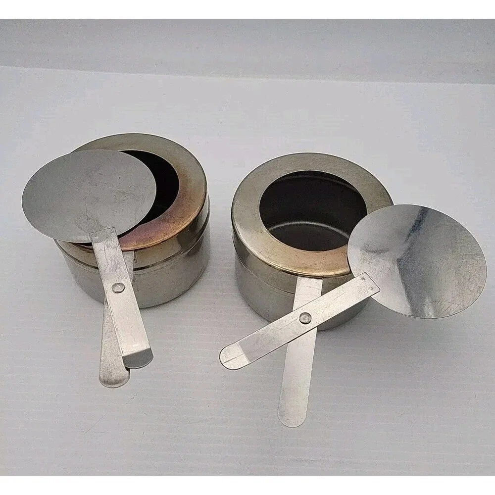 2- Stainless Steel Chafer Fuel Holder With Cover Used